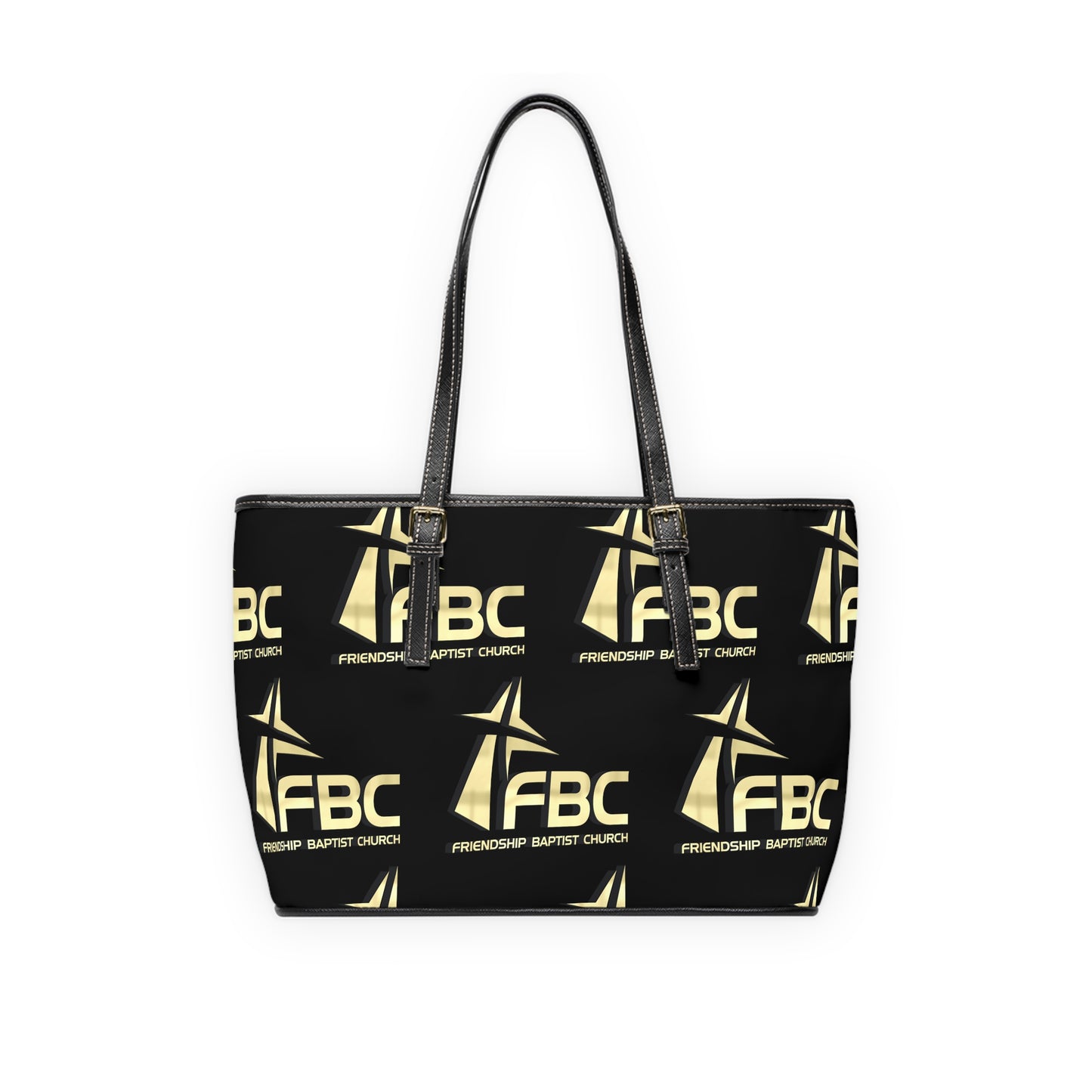 FBC NEW LOGO Black PU Leather Shoulder Bag